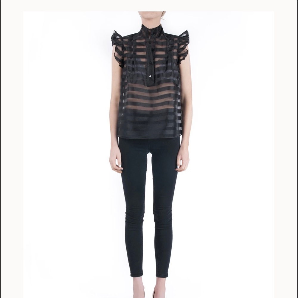 WAVERLY GREY ORGANZA TOP
